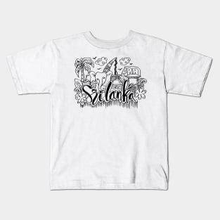 Hand Drawn Symbols Of Sri Lanka Kids T-Shirt